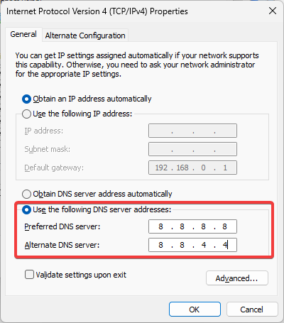 Win11设置网络为固定IP后无法上网的解决方案-4